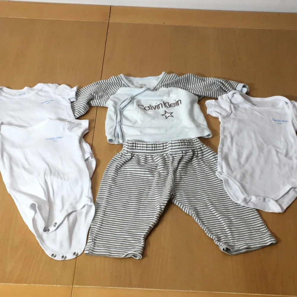 Calvin Klein baby boy cotton onesies and set